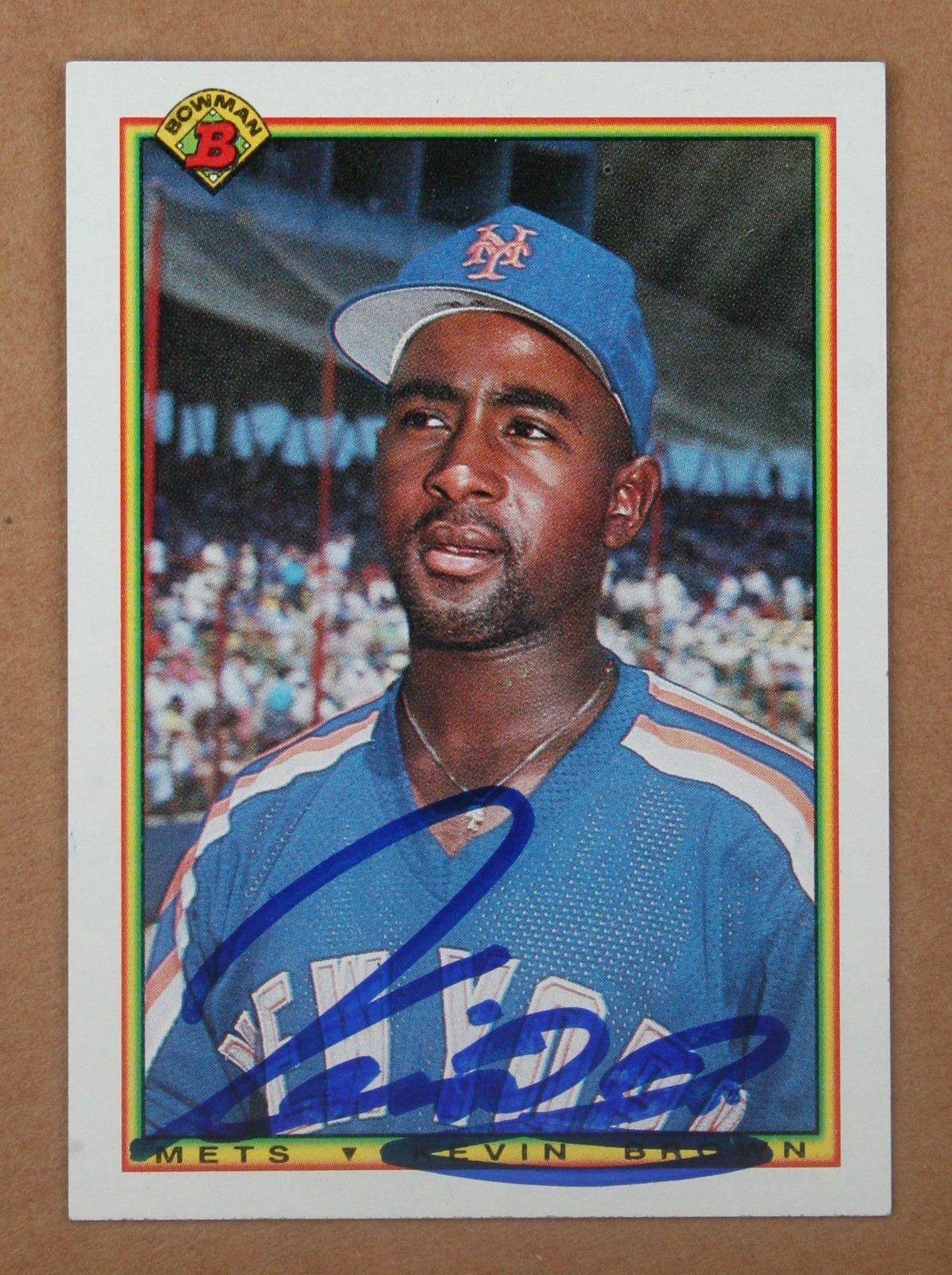 AUTOGRAPHED - Kevin Brown Bowman #127 New York Mets 1990 MLB