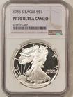 1986-S $1 PROOF AMERICAN SILVER EAGLE, 1 OZ .999 - NGC PF-70 ULTRA CAMEO!