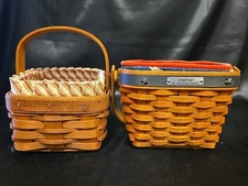 PAIR OF VINTAGE Longaberger 2001 Inaugural Basket & 1993 Handwoven Basket USA 