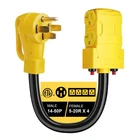 50 Amp to 20 Amp 110V RV Distribution Adapter, 240V to 120V, NEMA 14-50P to 4...