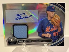 2013 BOWMAN PLATINUM #AR-ZW ZACK WHEELER JERSEY RELIC AUTOGRAPH ROOKIE RPA RC