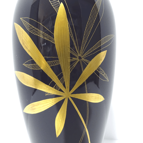 German Cobalt Blue & Gold Mid-Century Porcelain Vase by Lindner Bavaria ca 1950s - Picture 7 of 12