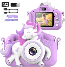 Toy Camera for 3-8 Years Old Toddlers - 20MP 1080P HD Digital Toy (PURPLE/WHITE)