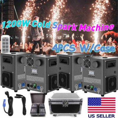 1200W Cold Spark Machine Stage Effect DMX Firework DJ Event Party Wedding w/Case