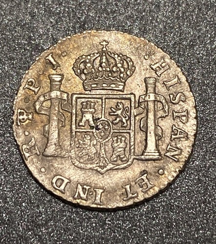 1808 PJ Bolivia 1/2 Reale Nice Boldly Struck World Silver Colonial Currency Coin - 第 2/9 張圖片