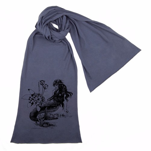 Mermaid La Luxure Screen printed Cotton Scarf - Bild 16 von 16