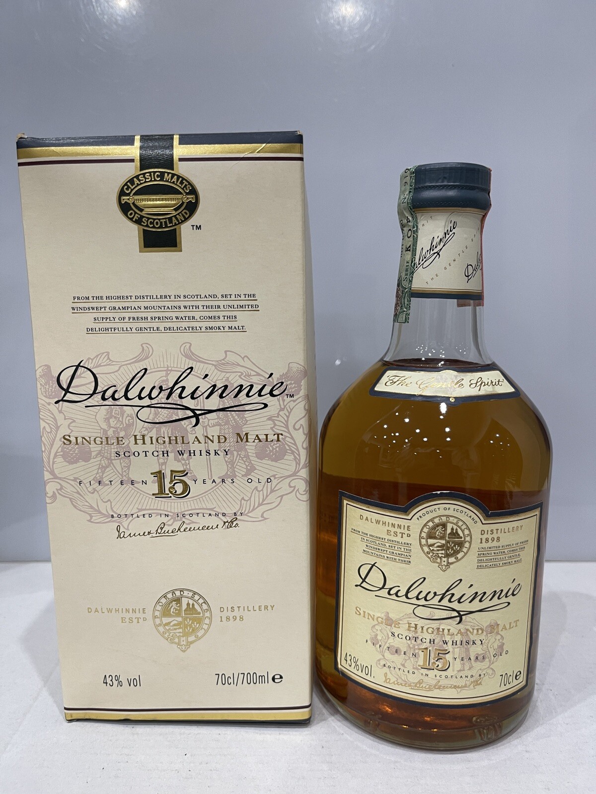 DALWHINNIE 15 Yo SINGLE HIGHLAND MALT WHISKY 43% Vol 70cl Classic Malt Vintage B