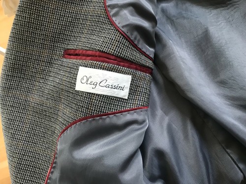 Oleg Cassini Lambs Wool Sport Coat Mens Size 42 S - Picture 8 of 9