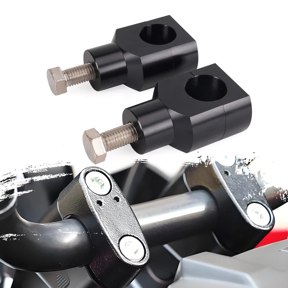 1" Black Motorcycle Handlebar Risers For Harley Dyna Fatboy Softail Sportster Foto 2 de 4