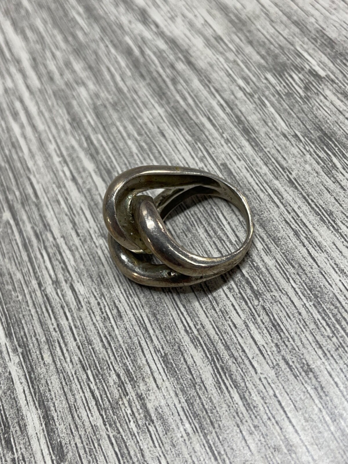 Sterling Silver .925 Ring Interlocking Design siz… - image 4