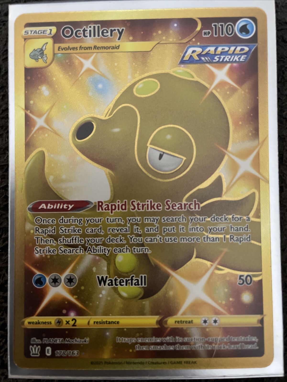 Mavin  Pokemon Octillery Shiny Gold Secret Rare 178/163 Card Battle Styles  PSA NM