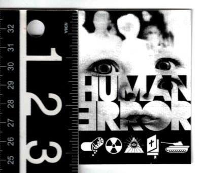 Alien Workshop Human Error Sticker 3.25 in x 2.4 in Black/White Skateboard Decal
