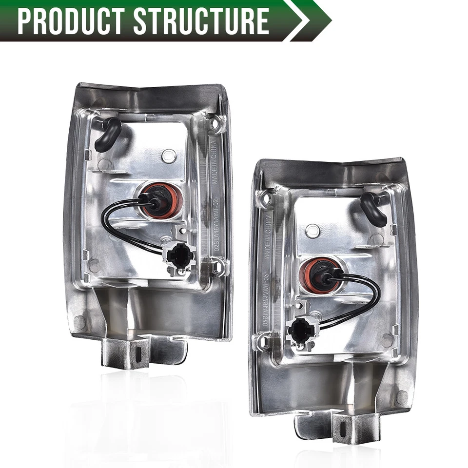 Luces de señalización laterales de esquina de estacionamiento negras aptas para camioneta Nissan D21 90-97 Foto 2 de 4