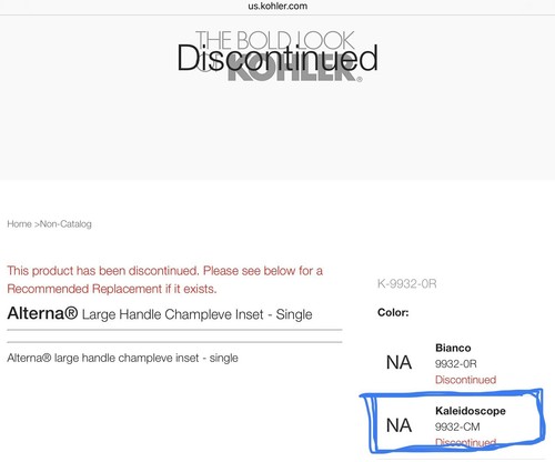 Kohler Alterna Grifo Mango Caleidoscopio Inserto Grande Champleve Pol Inserto Latón - Imagen 4 de 4
