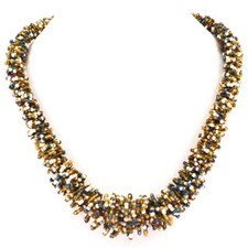 Choose Color, 26" Twiggy Bohemian Mixed Color Glass Seed Beads Necklace