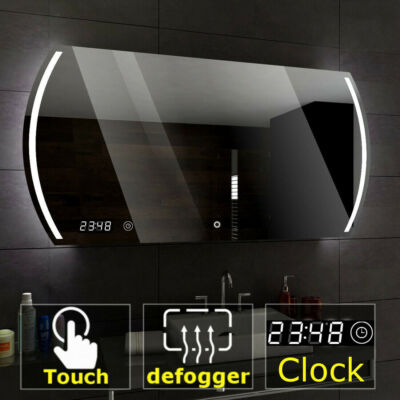 Cairo Badspiegel mit LED Beleuchtung Spiegel Heizmatte Touch Sensor Uhr A10
