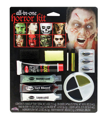 All in One Horror Halloween FX Zombie Gesichtsmalerei gefälschte Narbe Blut Make-up Kit