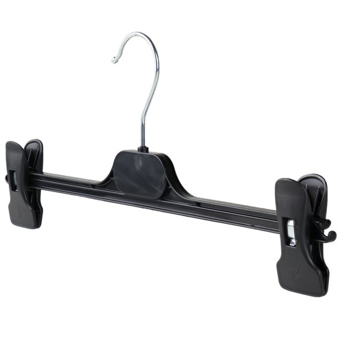 The Hanger Store™ Black Plastic Clip Hangers for Trousers, Skirts, Coat