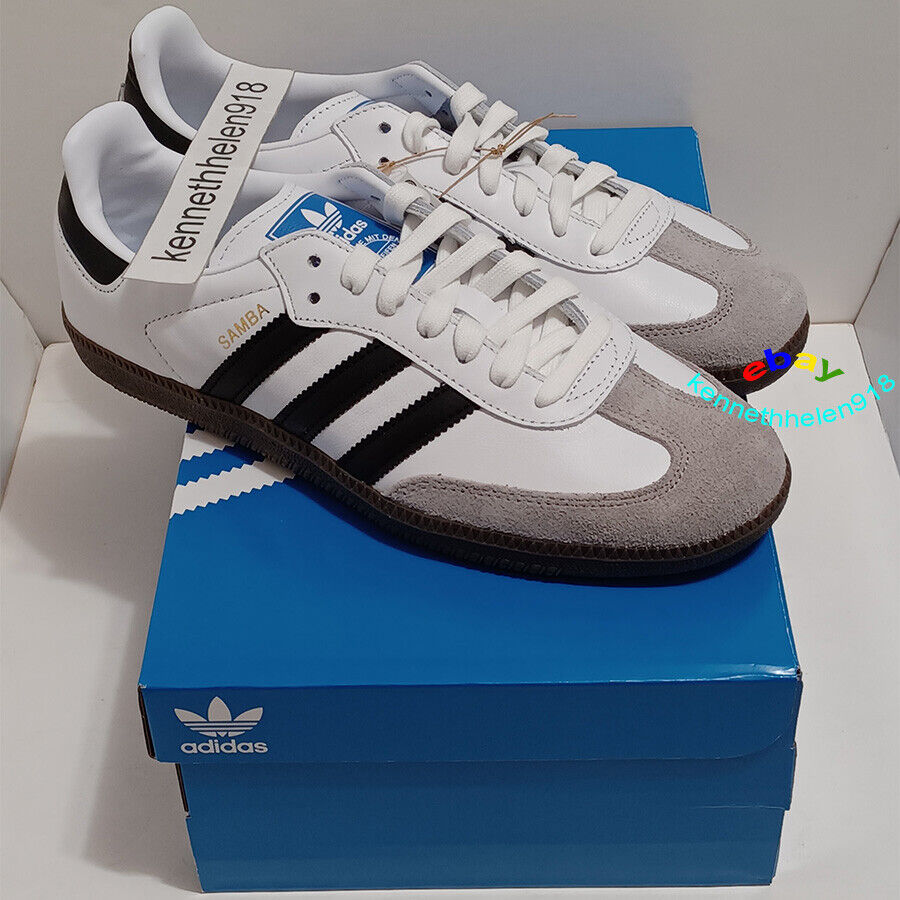 Hostal No se mueve A menudo hablado NEW ADIDAS ORIGINALS SAMBA OG SHOES B75806 WHITE BLACK MENS SIZE 7 | eBay