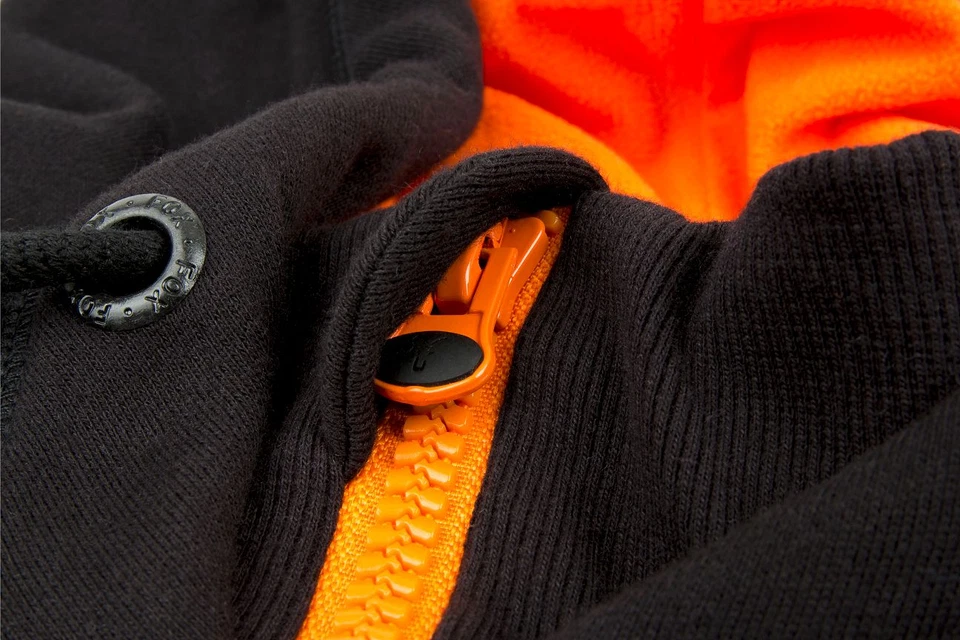 Fox Black Orange Heavy Lined Hoody Pullover Pulli Kapuzenpullover Kapuzenpulli - Bild 3 von 3