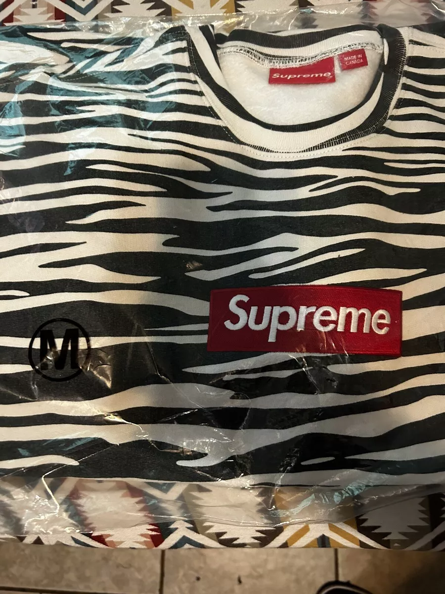 Supreme Box Logo Crewneck Zebra Size M FW