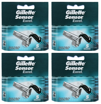 20 Gillette Sensor Excel Rasierklingen Klingen 20 Stück 4x 5er OVP Ersatzklingen