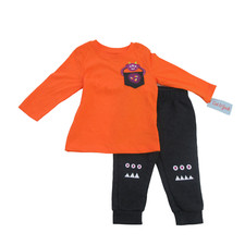 Cat  Jack Baby Size 18M 2 PC Halloween Outfit Set Orange/Charcoal