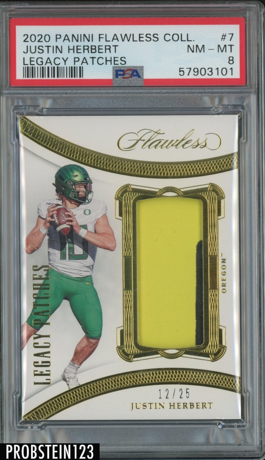 Justin Herbert Panini Flawless Collegiate Legacy Patches #7 Base