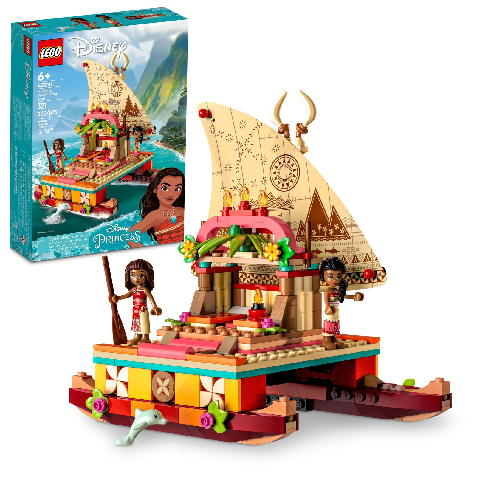 LEGO Disney Princess Moana's Wayfinding Boat 43210 Building Set - Moana