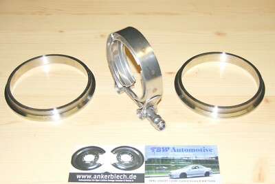 Auspuff Band V Band Schelle 38,1 Mm 1,5'' Und 2 Anschweissringe Zentrierringe Turbo Edelstal V Band Schellen Für Gas