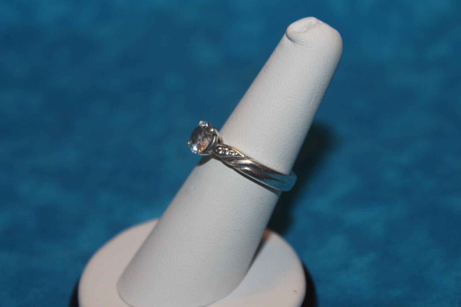 Solitaire Sterling Silver Ring - image 3