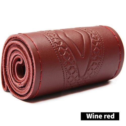 38CM DIY Geflecht Auto Lenkrad Bezug Echtleder Naht auf Folie Weich - Bild 10 von 18