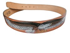 Sz 40 Leather Belt Brown Harley Davidson-Like Motorcycle Trucker USA New VTG