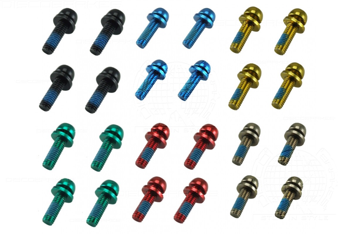 4 Alloy Coloured M6 Bolts for Adaptors with Preapplied Threadlock