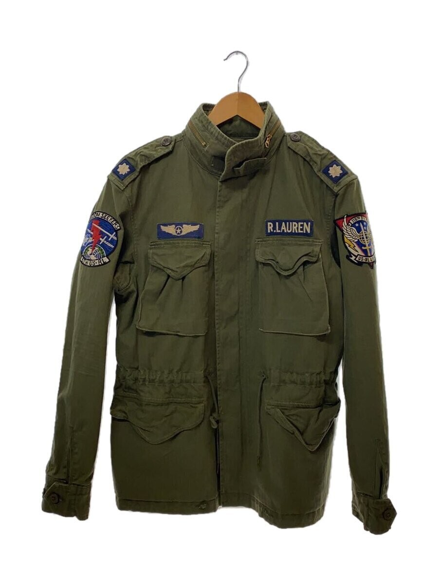 ジャケット・アウター 80s POLO by Ralph Lauren military jacket Polo Ralph Lauren Green Military Jacket Coat USA Flag Patch