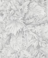 Vlies-Tapete Mit BläTtermuster Botanica 33308 Weiß Grau Top QualitäT