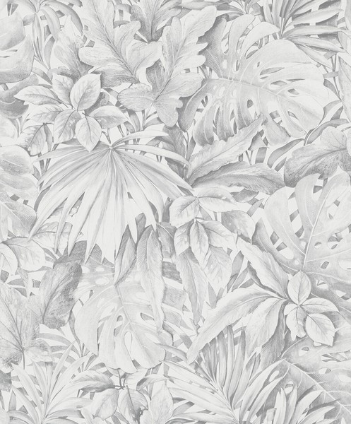 Vlies-Tapete Mit BläTtermuster Botanica 33308 Weiß Grau Top QualitäT-image
