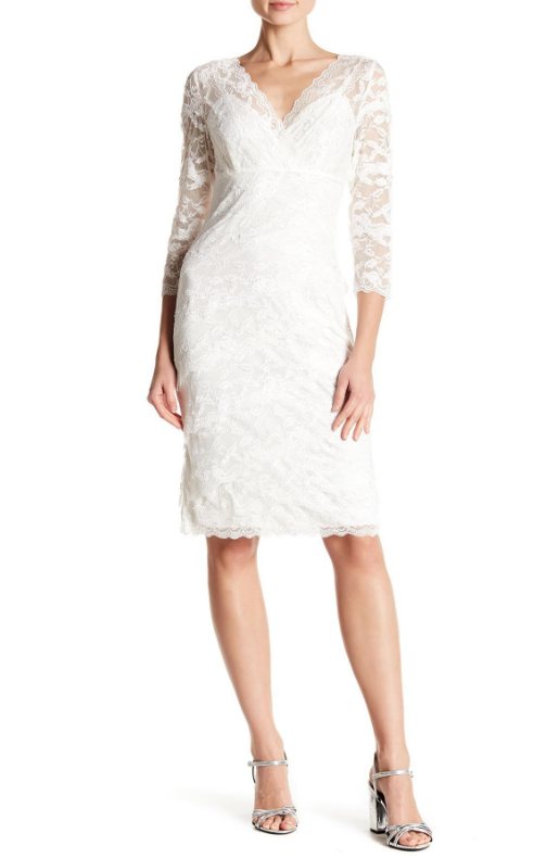 Marina Tiered Lace Ivory Dress Size 12 86747 for sale online | eBay