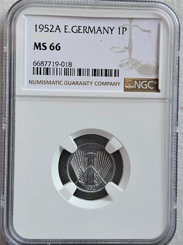 East Germany DDR 1 Pfennig 1952A NGC MS 66