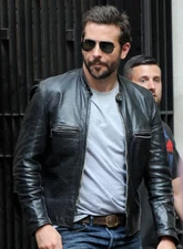 Bradley Cooper Burnt Leather Jacket Rich Soft Napa Black Classic Biker Style Men