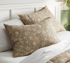 1 Threshold Standard Floral Voile Lofty Quilted Pillow Sham Beige NWT