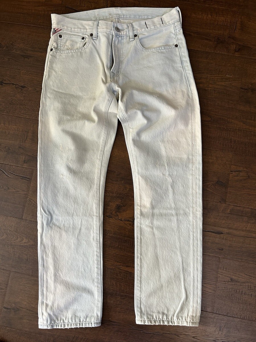 DENIM & SUPPLY Ralph Lauren ホワイトデニム denim supply ralph lauren Men Distressed Off-white jeans 31 | eBay