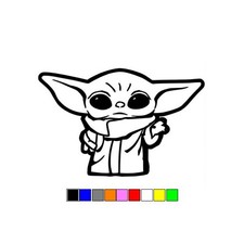 Baby Yoda Star Wars The Mandalorian Vinyl Decal Window Sticker Die Cut
