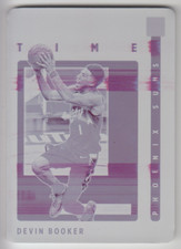2021-22 Panini Donruss Basketball Devin Booker Crunch Time Magenta Plate 1/1