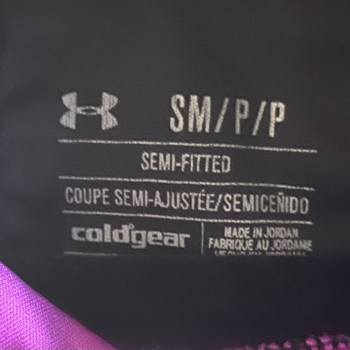 Under Armour Womens Hoodie Sweatshirt Sz Sm Black Pink Semi Fitted Logo Pullover - Picture 2 of 3