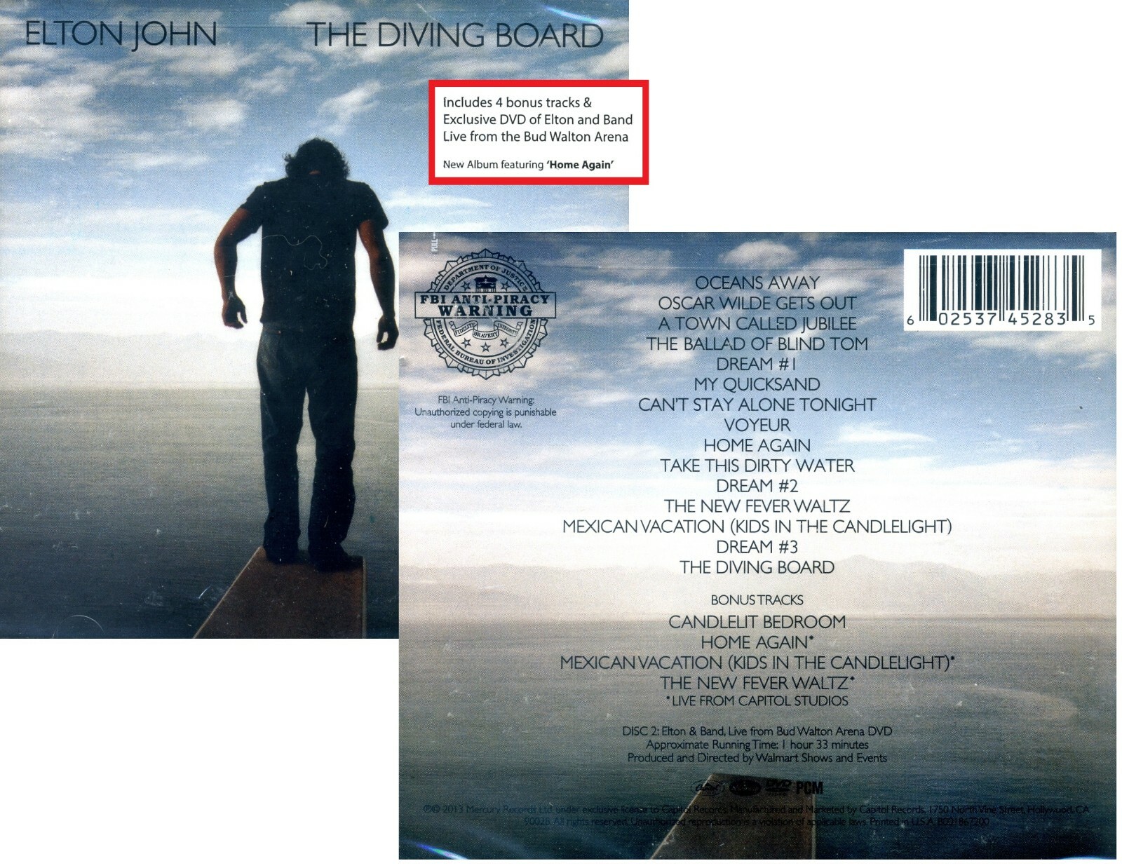 Elton John The Diving Board with 4 Bonus Tracks and Bonus Concert DVD