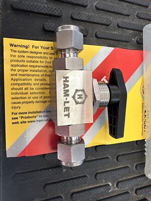 Ball Valve, H6800SSL3/8ICSS, Ham-Let, 3/8'', Stainless Steel 316, Let-Lok ( NEW )