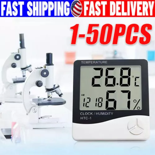 Thermometer Indoor Digital LCD Hygrometer Temperature Humidity Meter Alarm Clock