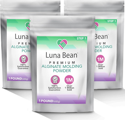 Luna Bean Alginate Molding Powder Refill for Hand Casting Kit - Non-Toxic, Fast