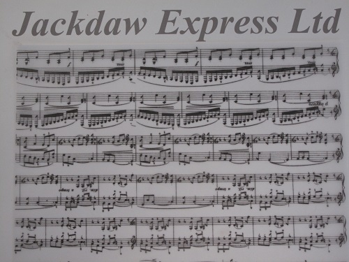 25 x A4 100gsm Printed Vellum Paper - Musical Notes (Black) AM510